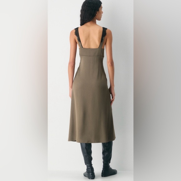Aritzia Wilfred Satin Slip Dress with Lace NWT Size 10 - Picture 2 of 4